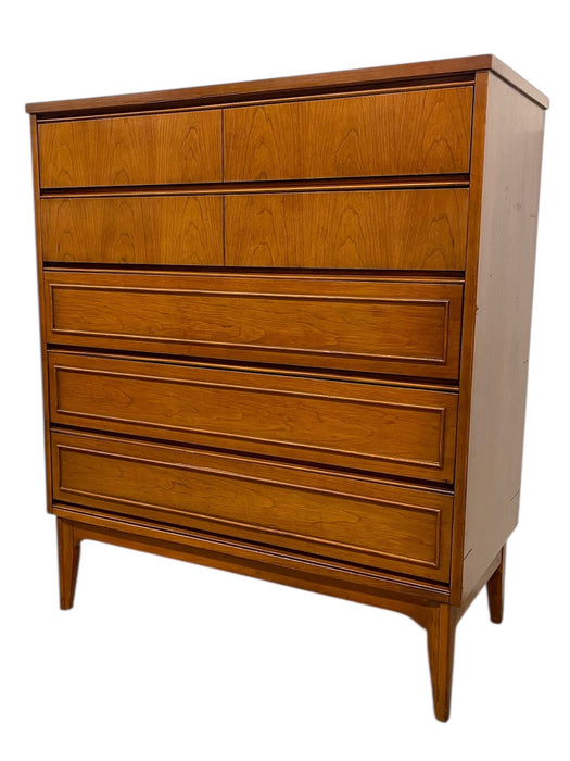 Mid-Century Modern Highboy Dresser, 5-Drawer Chest