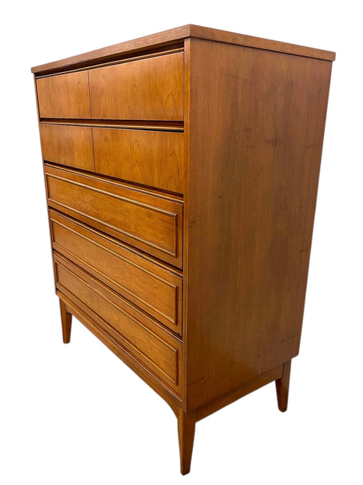 Mid-Century Modern Highboy Dresser, 5-Drawer Chest