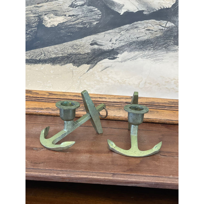Pair of Metal Anchor wall Candle Holder