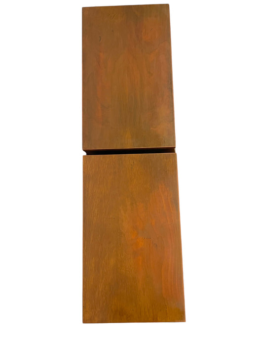 Pair of Vintage Mid-Century Nightstands - Open Shelf & Drawer, Atomic Round Pulls