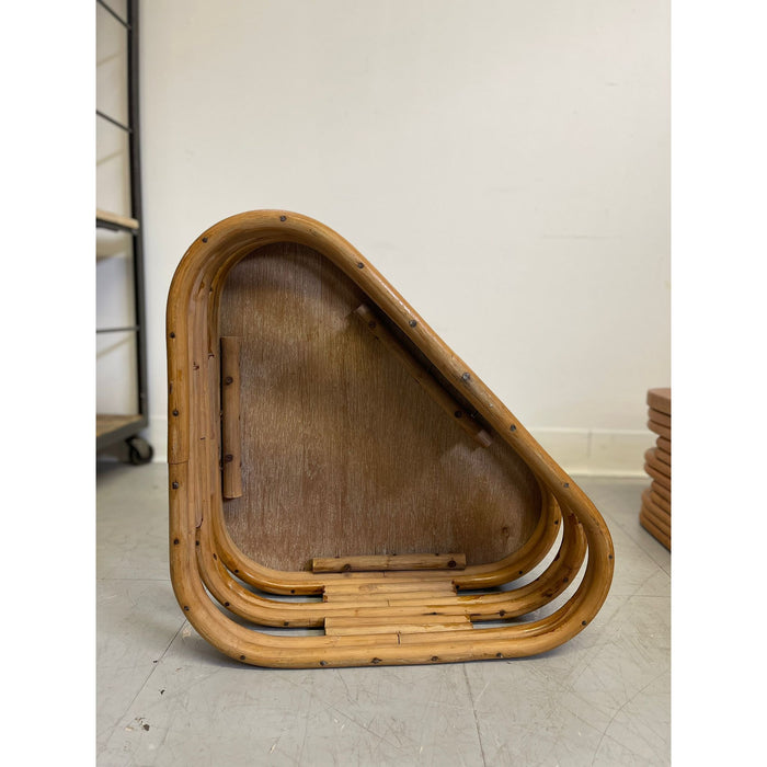 Pair of Vintage Paul Frankl Style Rattan Stools