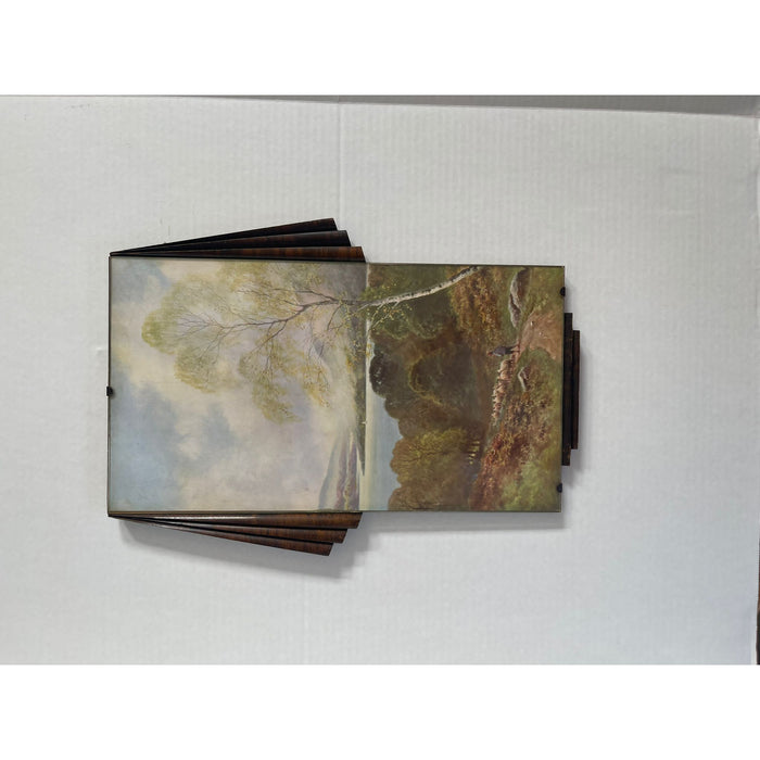 Peaceful Sheep Herding is Scene within Art Deco FramePossibly 30s with Vintage Hardware Dimensions 13 W ; 1 D ; 18 1/2 H