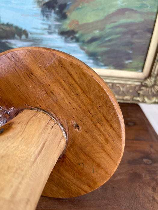 Possibly Hand-Turned Solid Wood Mushroom Sculpture, Mid-Century Modern Folk Art Object,1970s Style