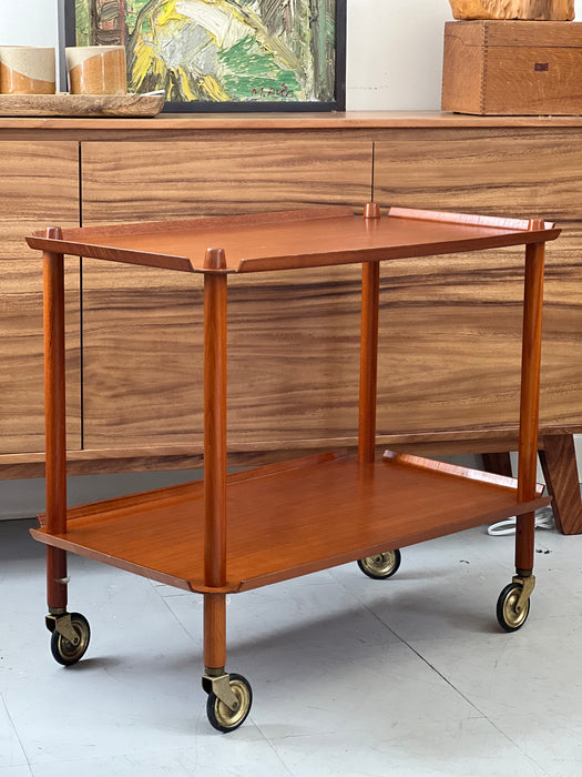 Poul Hundevad 1960s Mid-Century Modern Teak Bar serving cart