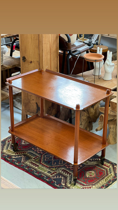 Poul Hundevad 1960s Mid-Century Modern Teak Bar serving cart