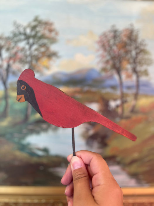 Set of 10 Mid-20th Century Hand-Painted Folk Art Mostly Wooden Bird Silhouettes on Metal Rods