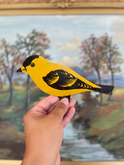 Set of 10 Mid-20th Century Hand-Painted Folk Art Mostly Wooden Bird Silhouettes on Metal Rods