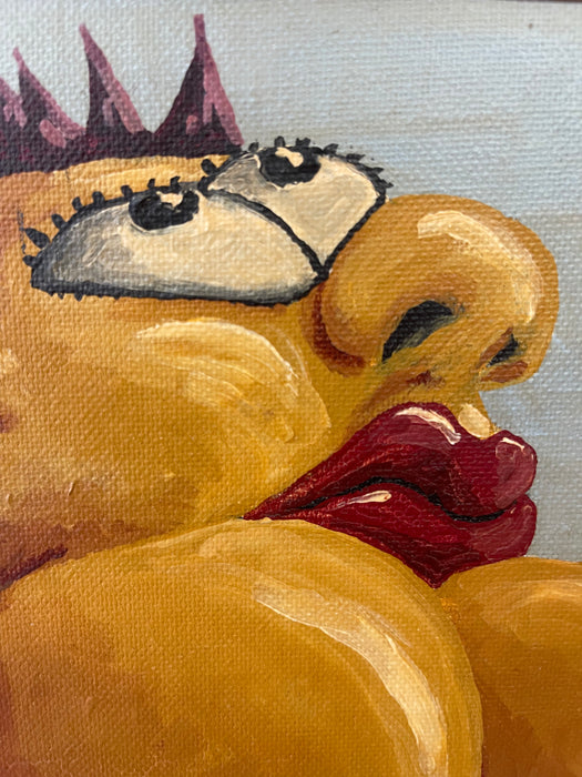 Surrealist Figurative Beach Scene Painting by H. Nordeman, 1994