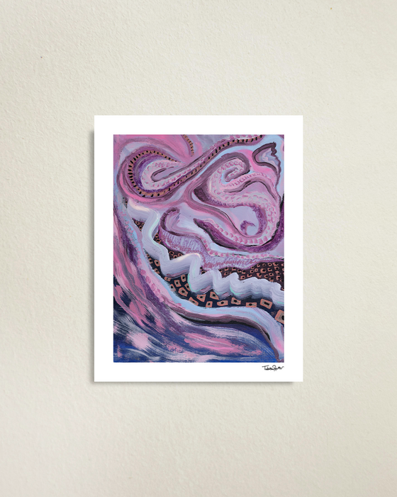 A Tangled Twist - Fine Art Print - Colorful Abstract Artwork - Purple Art for Home
