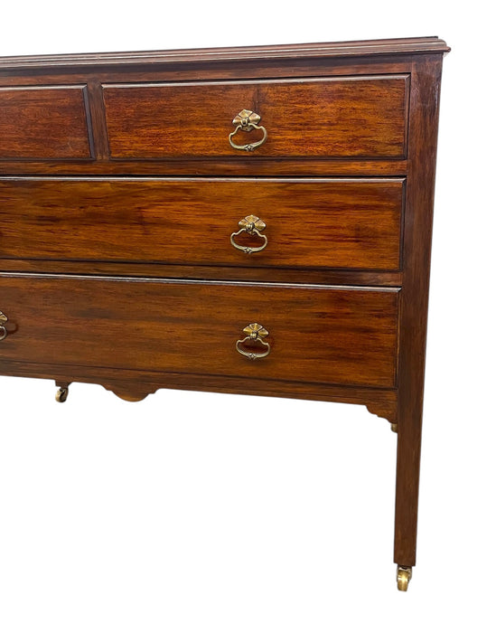 Vintage 4-Drawer Dresser with Dovetail Joinery and Casters- Uk Import