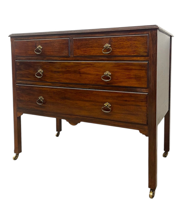 Vintage 4-Drawer Dresser with Dovetail Joinery and Casters- Uk Import