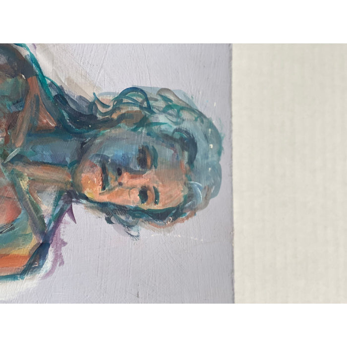 Vintage Abstract Nude Woman Figure Drawing on Board