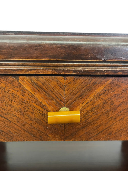 Vintage Art Deco End Table with Attached Dual Magazine Racks