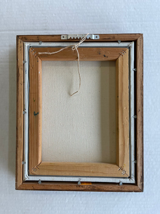 Vintage Autumn Landscape Oil Painting with Wagon by Evelyn Childress, Framed