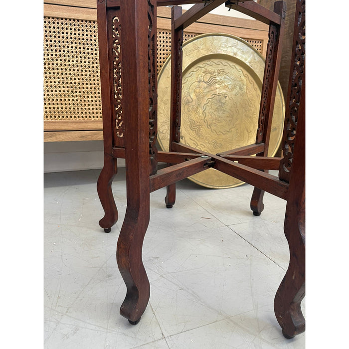 Vintage Brass Top Table With Foldable Base