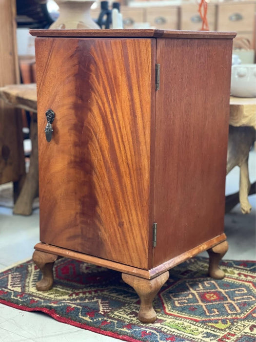 Vintage Cabinet Table with Burl Front