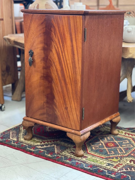 Vintage Cabinet Table with Burl Front