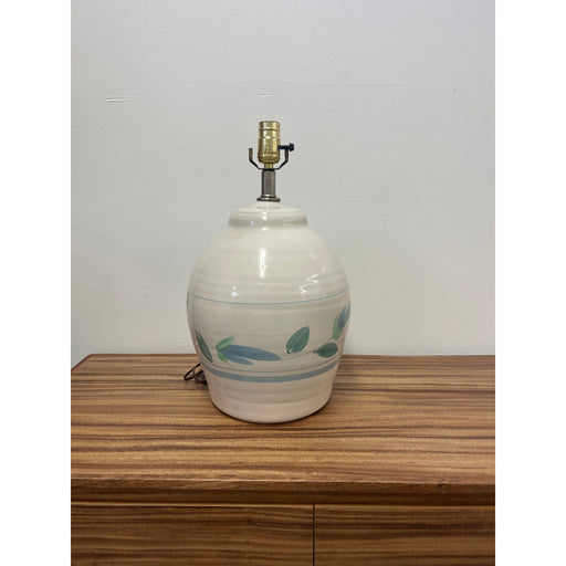 Vintage Ceramic Lamp Base with Floral Motif