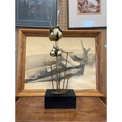 Vintage Curtis Jere Style Brutalist Lily Flower Sculpture