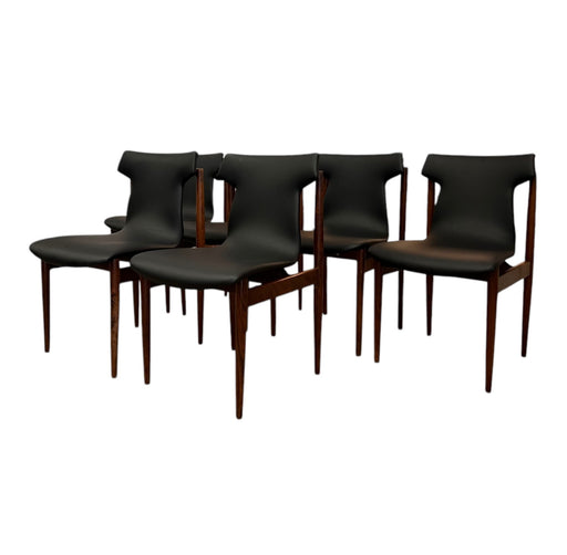 Vintage Danish Mid Century Modern Rosewood Dining Chair Set of 6 By Inger Klingenberg for Fristho Holland