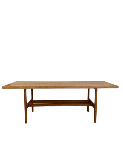 Vintage Danish Mid Century Modern White Oak Coffee Table Attributed to Berge Mogensen