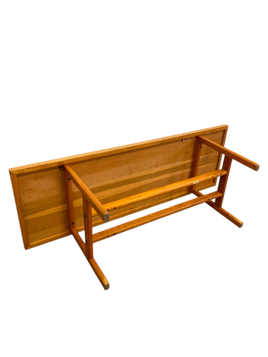 Vintage Danish Mid Century Modern White Oak Coffee Table Attributed to Berge Mogensen