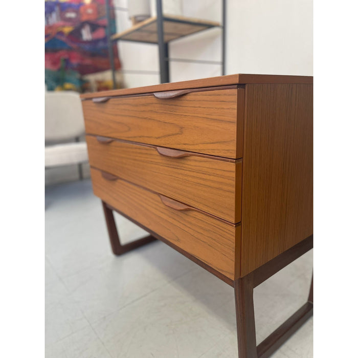 Vintage Danish Modern Dresser With Unique Handles