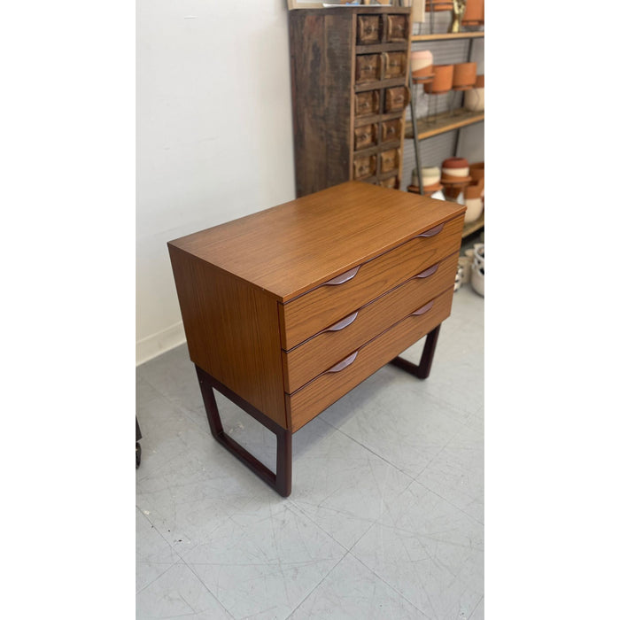 Vintage Danish Modern Dresser With Unique Handles