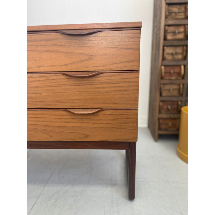 Vintage Danish Modern Dresser With Unique Handles