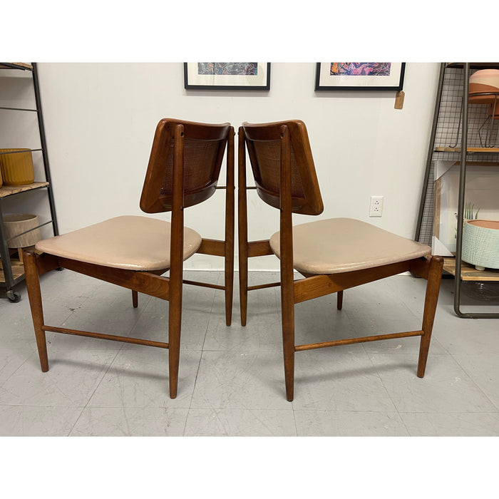 Vintage Danish Modern Style Pair of Rattan Chairs