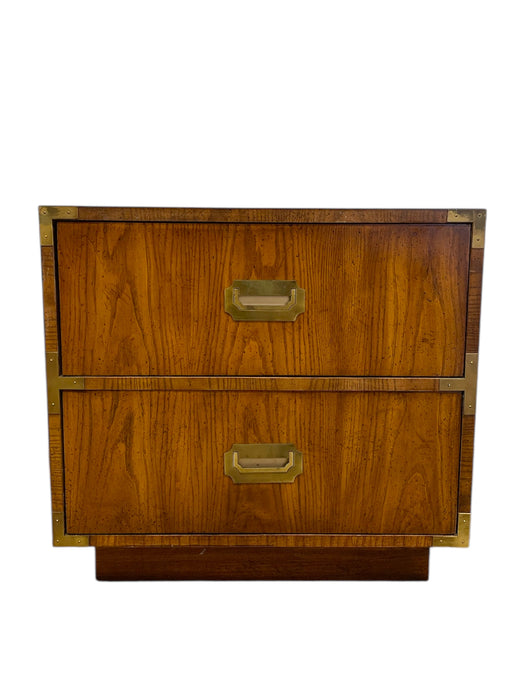 Vintage Dixie Campaigner Two Drawer End Table