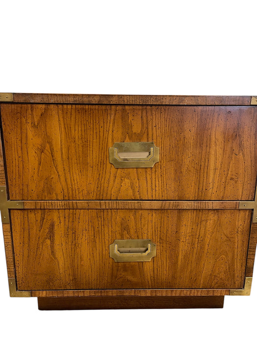 Vintage Dixie Campaigner Two Drawer End Table