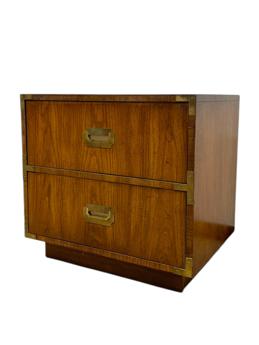 Vintage Dixie Campaigner Two Drawer End Table