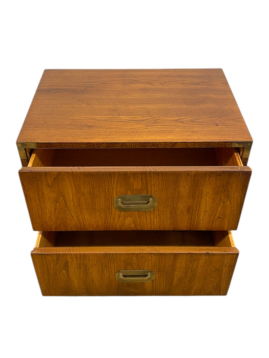 Vintage Dixie Campaigner Two Drawer End Table