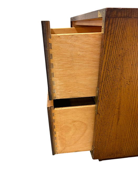 Vintage Dixie Campaigner Two Drawer End Table