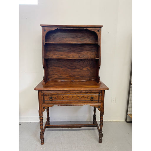 Vintage Early American Style Two Piece Hutch and Console Table.