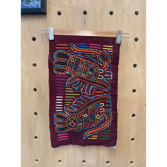 Vintage Embroidery Maroon Fabric