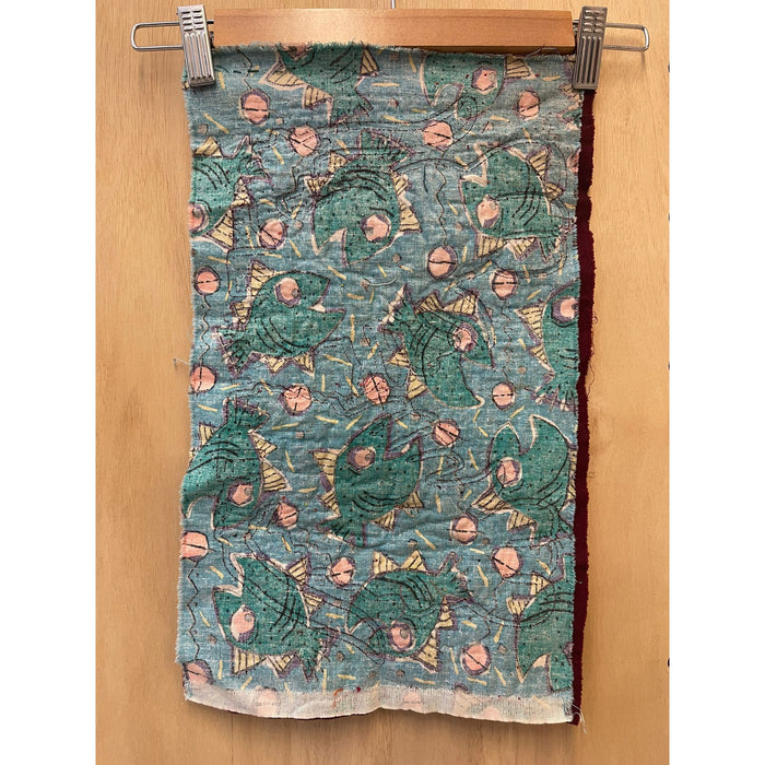 Vintage Embroidery Maroon Fabric