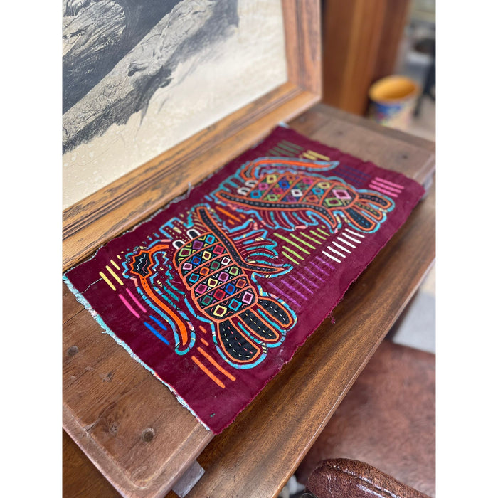 Vintage Embroidery Maroon Fabric