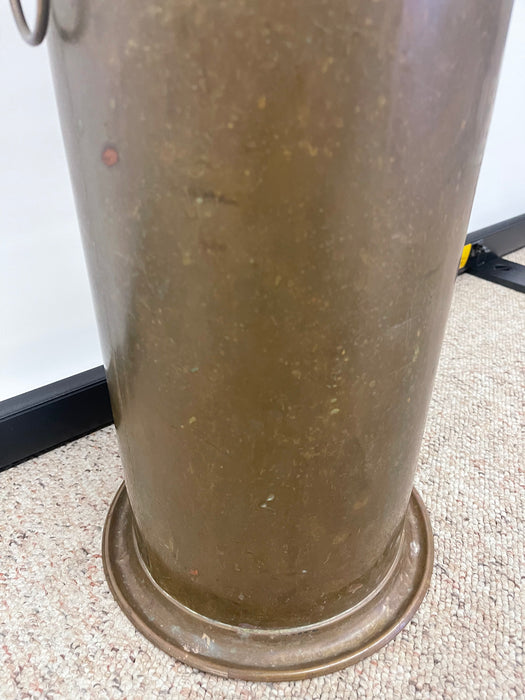 Vintage English Regency Brass Finished Lion-head Entryway Umbrella Stand