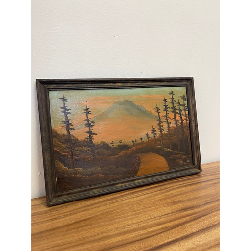 Vintage Framed Original Signed Painting of Mount Rainier