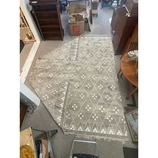 Vintage Grey and White Rug