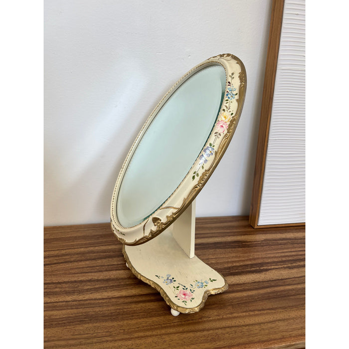 Vintage Hand Painted Vanity Mirror French Provincial Style