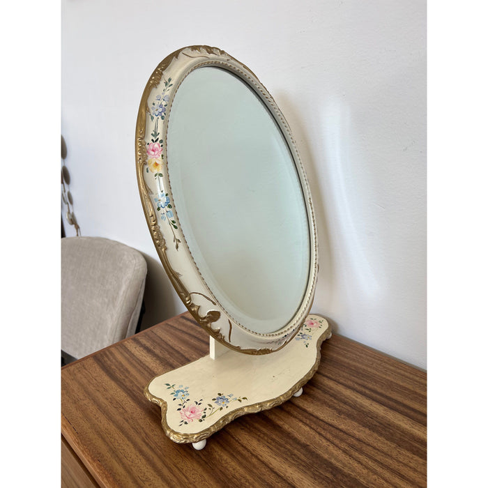 Vintage Hand Painted Vanity Mirror French Provincial Style