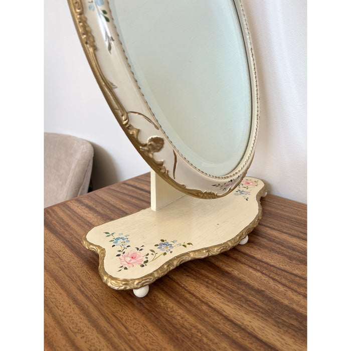 Vintage Hand Painted Vanity Mirror French Provincial Style