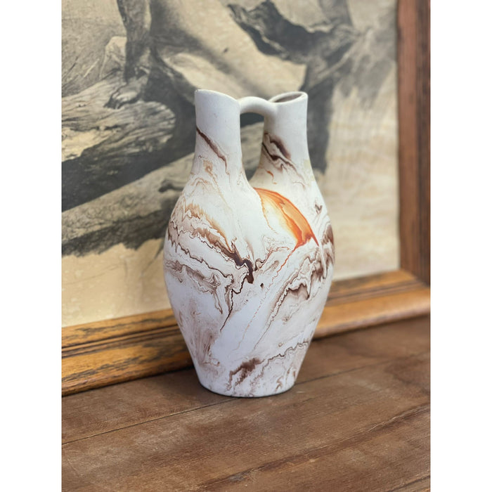 Vintage Handmade Double Spout Nemadji Vase