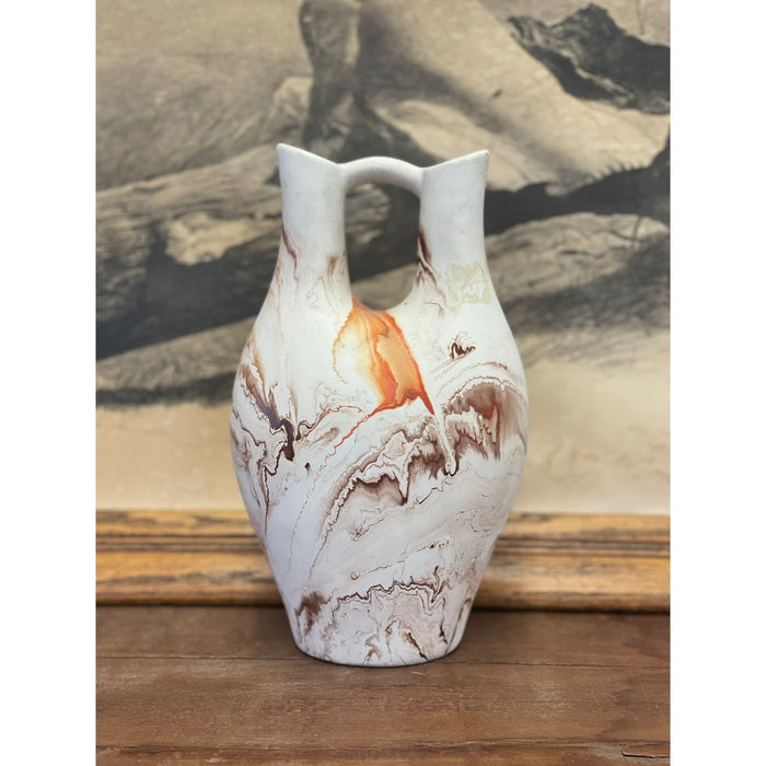 Vintage Handmade Double Spout Nemadji Vase
