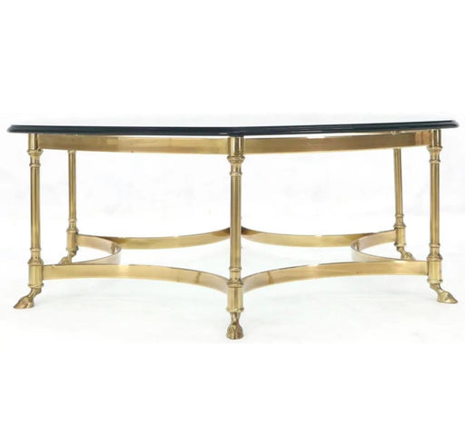 Vintage Hollywood Regency Labarge Brass and Glass Coffee Table (Available for Online Purchase Only)