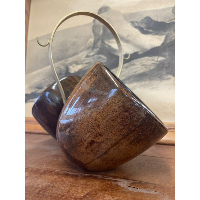 Vintage Italian Mid Century Modern Wooden Caddy Tortoiseshell Design Retro Decor Décor Brown Wood Antique Unique