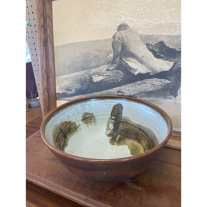Vintage Large Glazed Ceramic Bowl